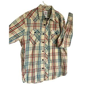 Topo Designs Shirt Mens XL Multicolor Plaid Button Down Long Sleeve Cotton